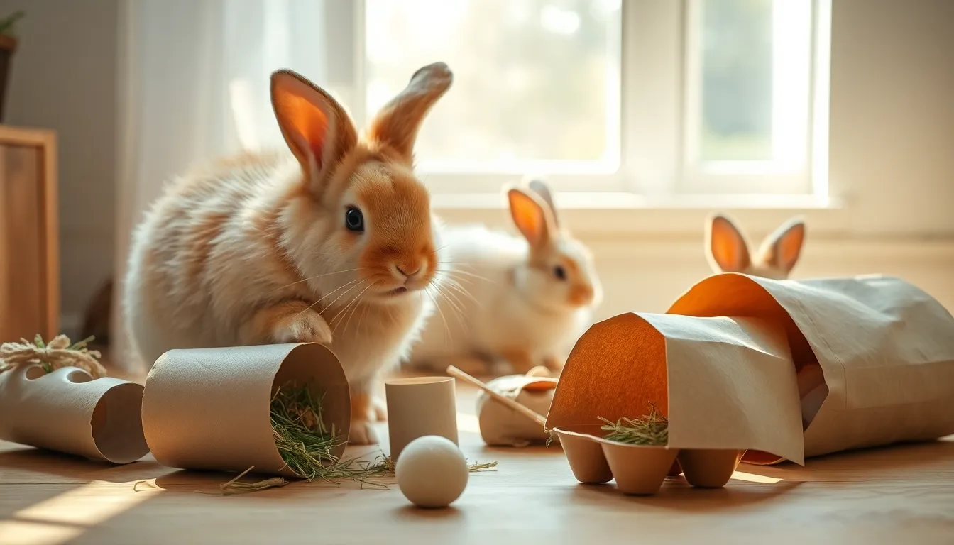 DIY enrichment toys for indoor rabbits