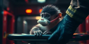 JUMPED INTO ACTION: Punta Gorda fire crew fights to save pet monkey.png AI generated image using Flux AI