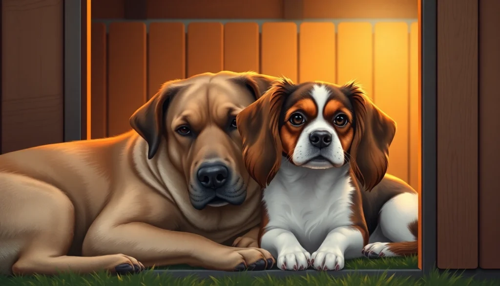 Owner checks pet cam, can’t believe what 1 dog does Owner checks pet cam, can’t believe what dog does for tired sibling.png AI generated image using Flux AI