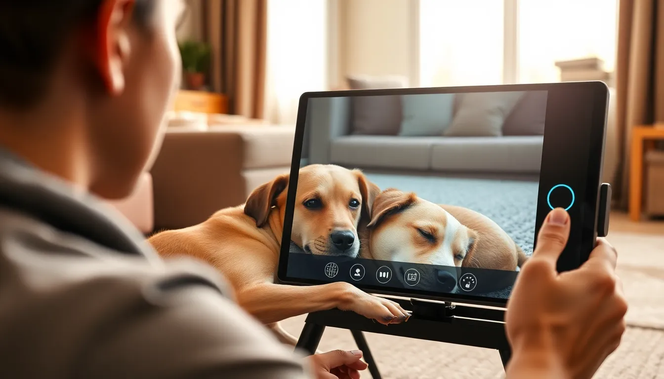 Owner checks pet cam, can’t believe what dog does for tired sibling