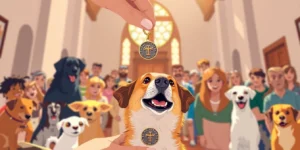 Paws and blessings: More than 120 pets turn out for rite at Newport Beach church.png AI generated image using Flux AI
