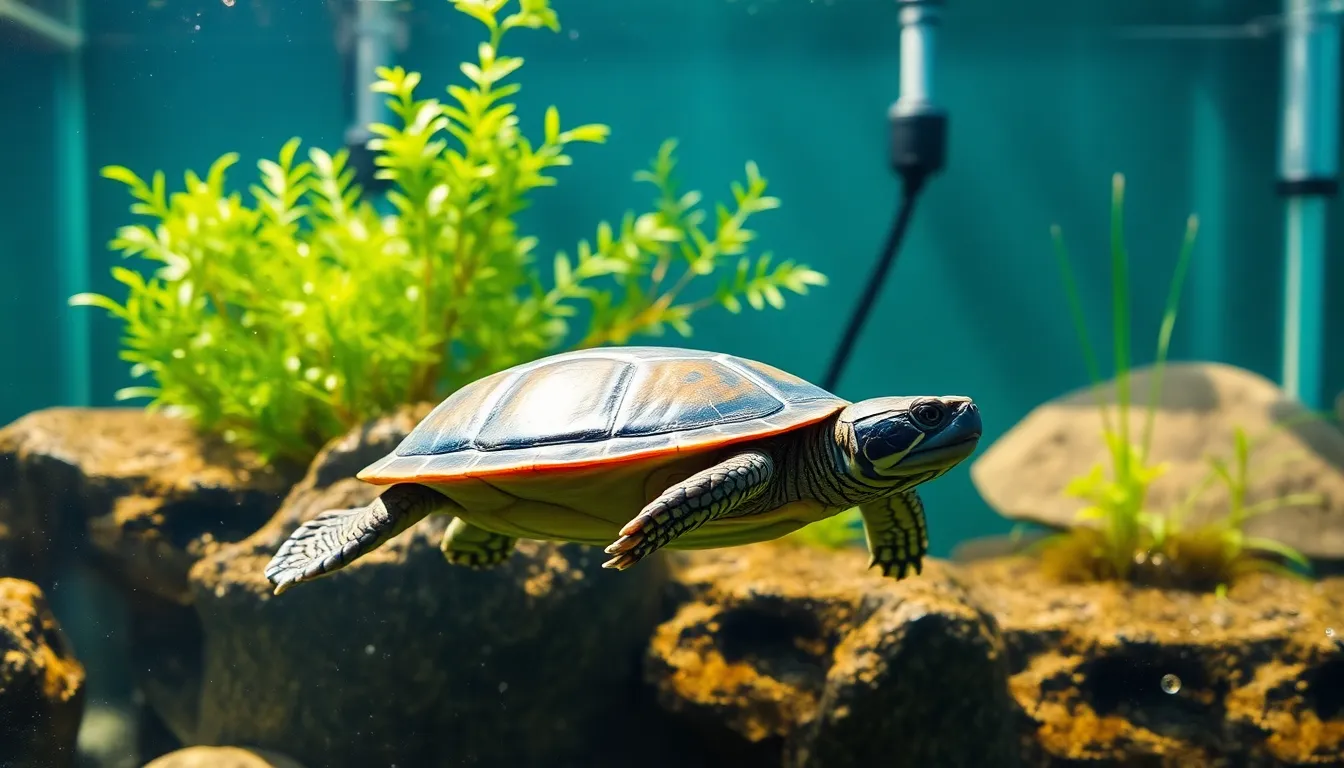 red-eared slider turtle filter setup