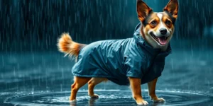 Best waterproof dog coats for heavy rain.png AI generated image using Flux AI