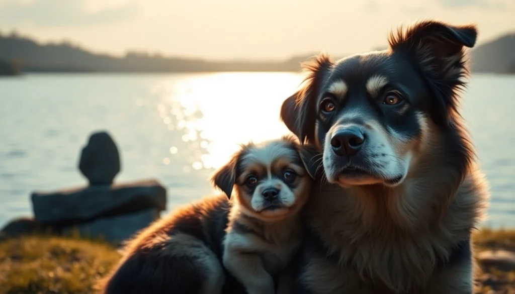Dog says goodbye to best friend after she passes away, then tragedy hits.png AI generated image using Flux AI