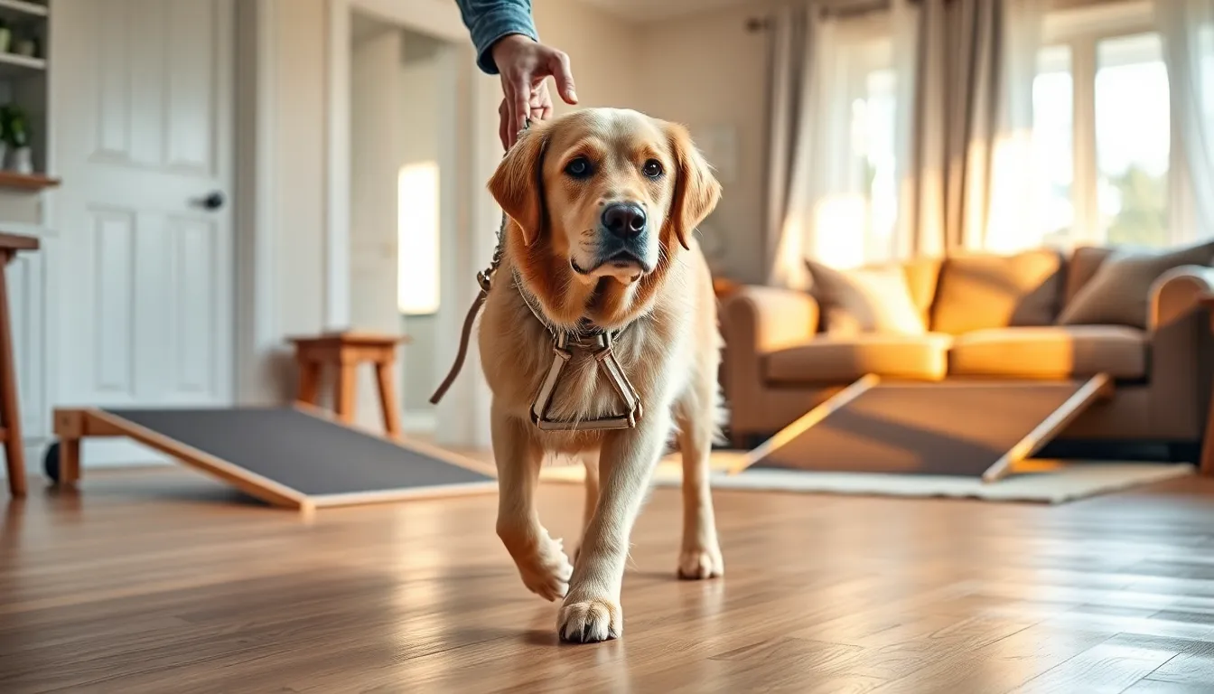 How to help a senior dog with mobility on slippery floors