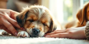 Puppy Gets Dumped In Exactly The Right Place.png AI generated image using Flux AI