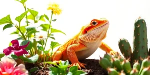 Safe plants to keep in a bearded dragon enclosure.png AI generated image using Flux AI