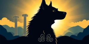 Unique dog names based on mythology.png AI generated image using Flux AI