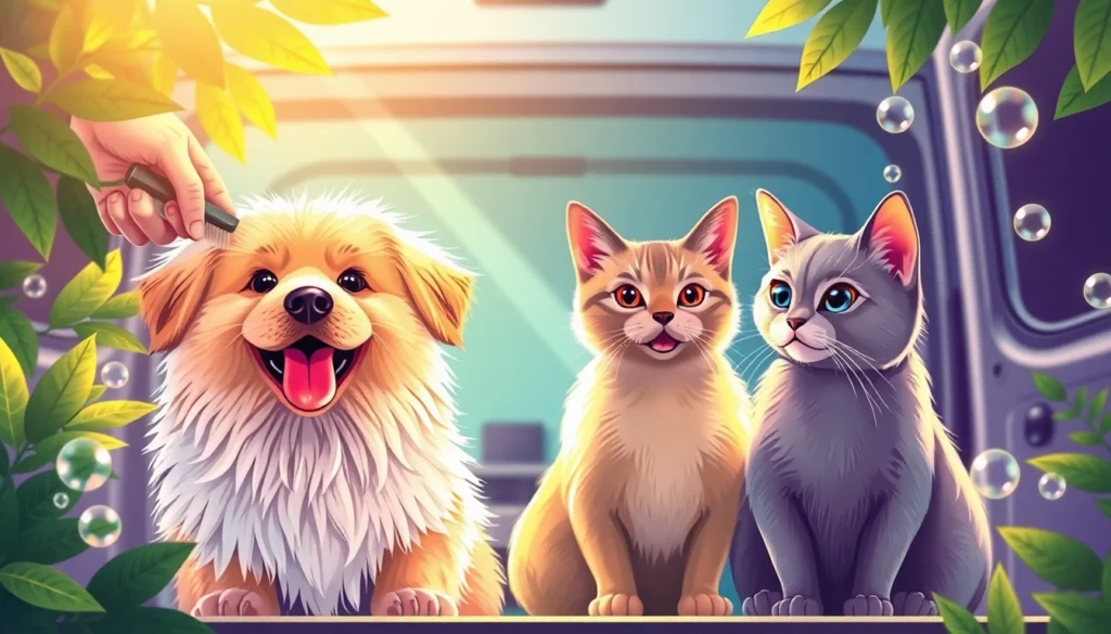 Pet Grooming: 85% Owners Call Pets Family pet grooming.png AI generated image using Flux AI