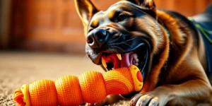 interactive dog toys for heavy chewers.png AI generated image using Flux AI