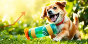 sustainable pet toys made from recycled materials.png AI generated image using Flux AI